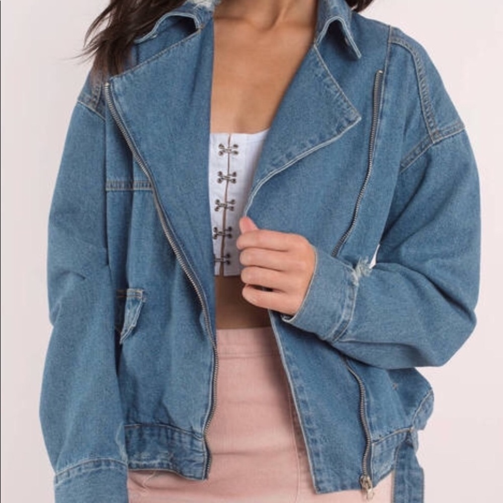 Essue Denim Moto Jacket (New)